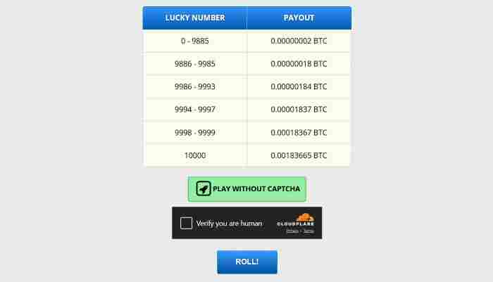 Free BTC earning faucet